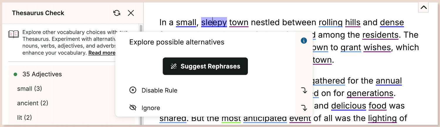 check your adjectives with this editing tool