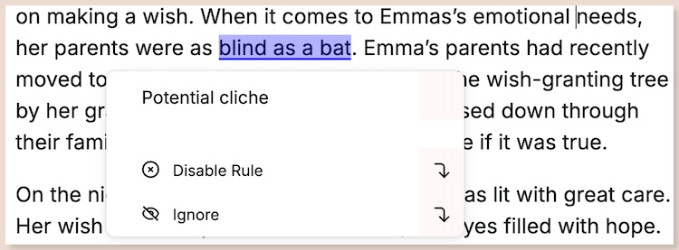 ProWritingAid's Cliche Report