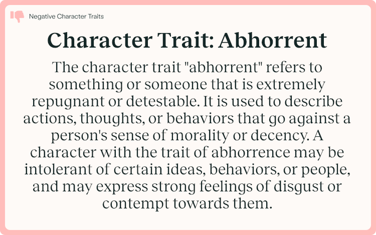 Character Trait Abhorrent