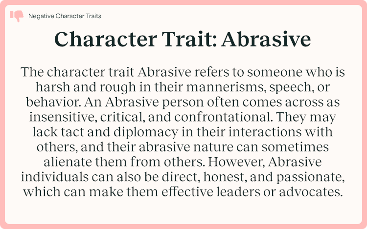 Character Trait Abrasive