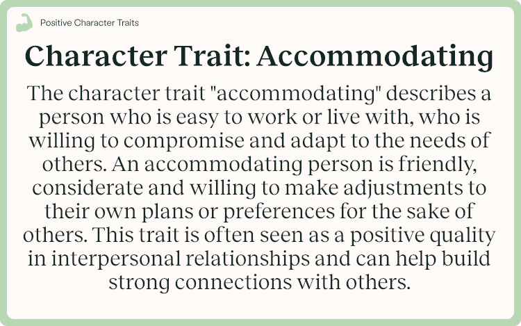 Character Trait Accommodating