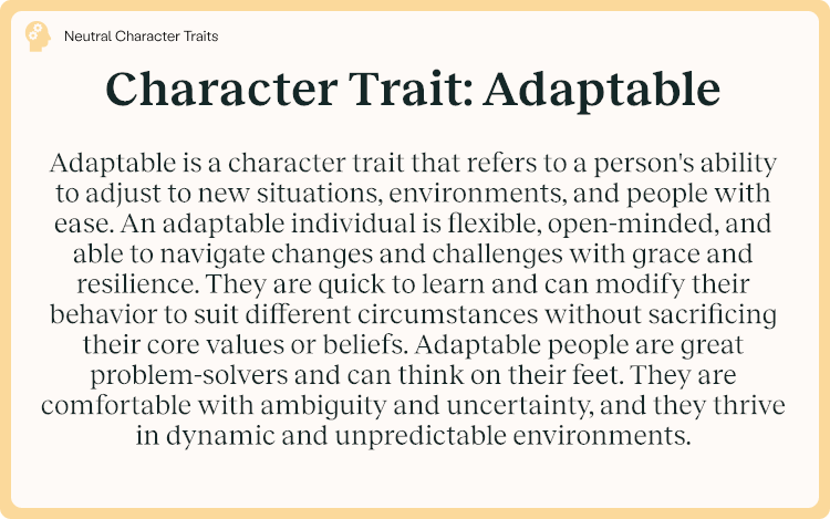 Character Trait Adaptable