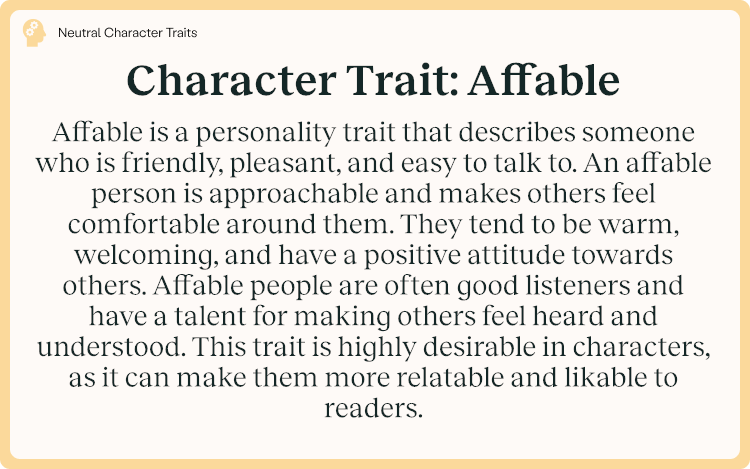 Character Trait Affable