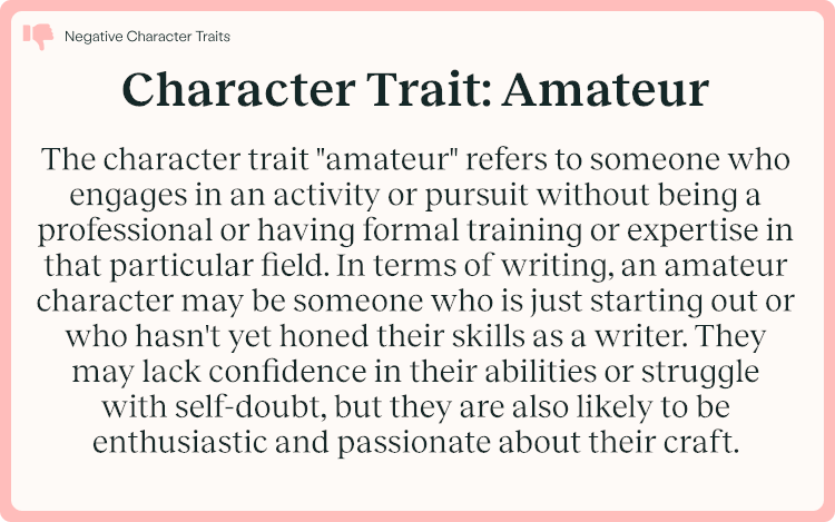 Character Trait Amateur