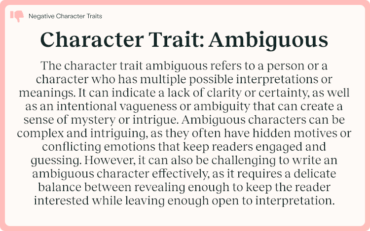 Character Trait Ambiguous