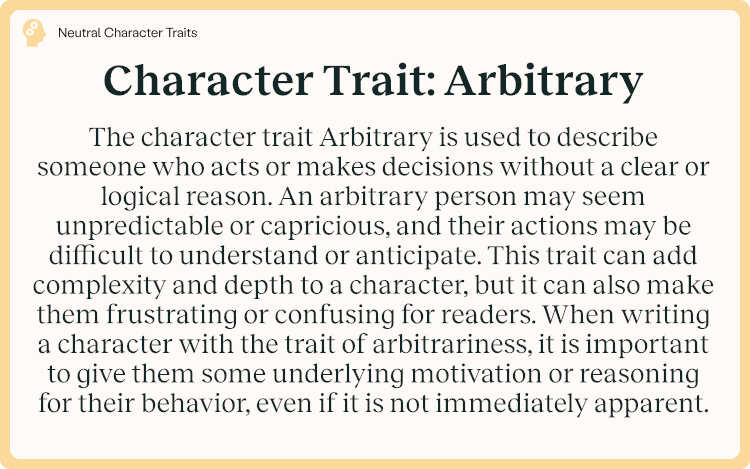 Character Trait Arbitrary