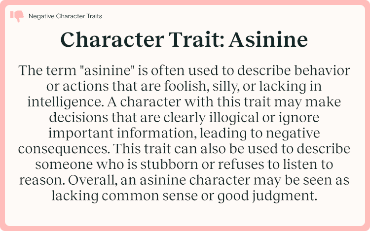 Character Trait Asinine