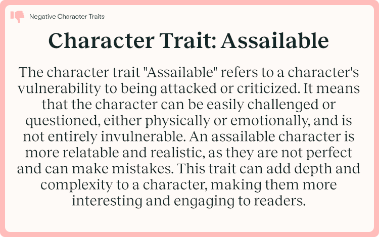 Character Trait Assailable