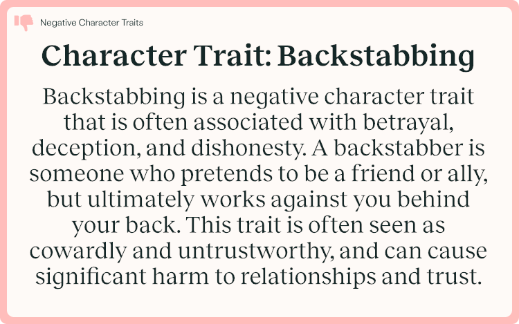 Character Trait Backstabbing