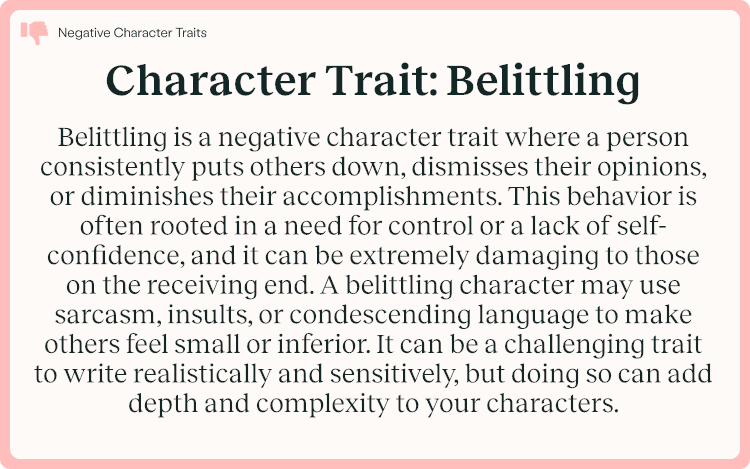 Character Trait Belittling