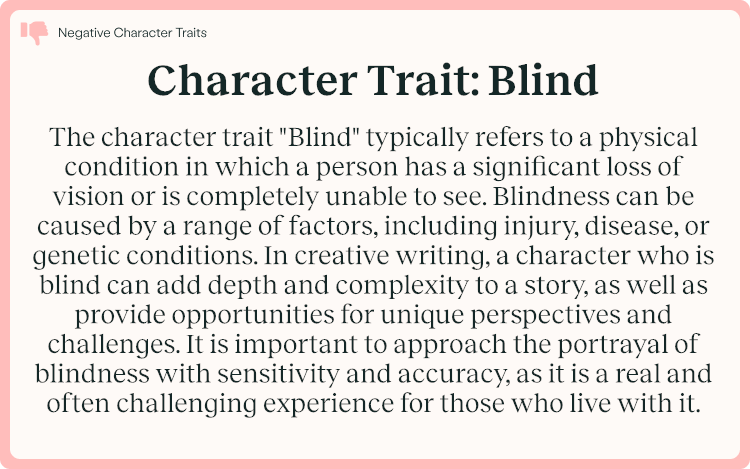 Character Trait Blind