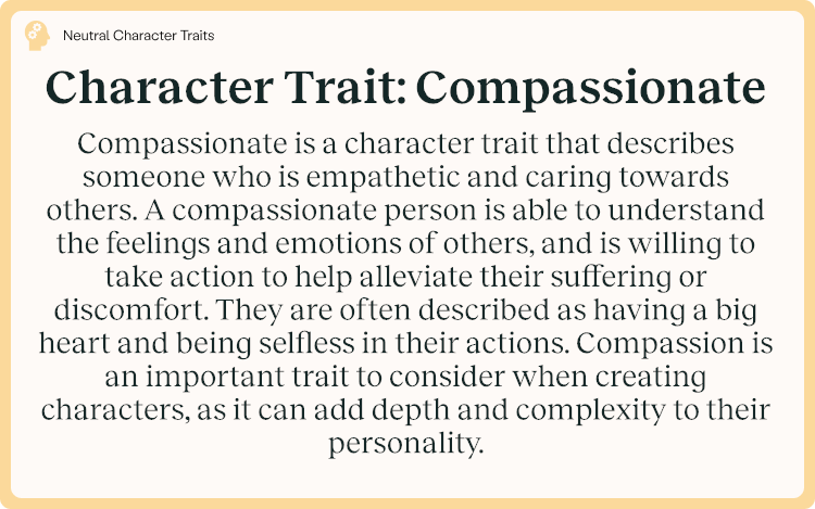 Character Trait Compassionate