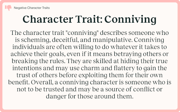 Character Trait Conniving