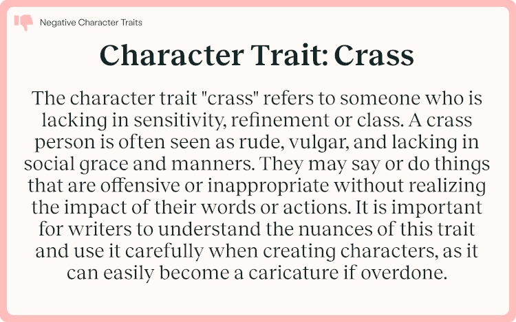 Character Trait Crass