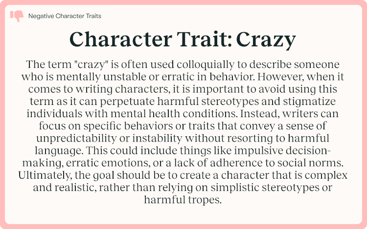 Character Trait Crazy