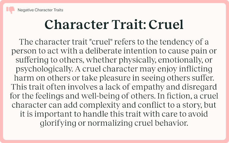 Character Trait Cruel