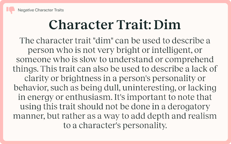 Character Trait Dim