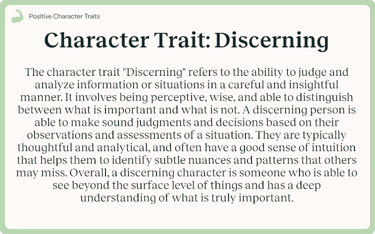 Character Trait Discerning