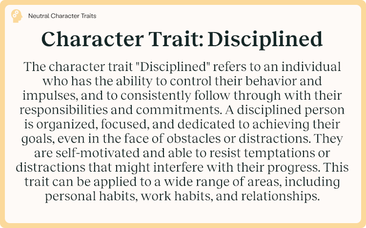 Character Trait Disciplined