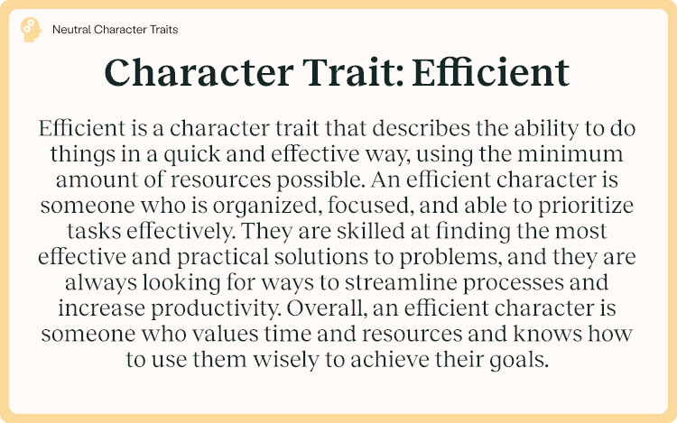 Character Trait Efficient