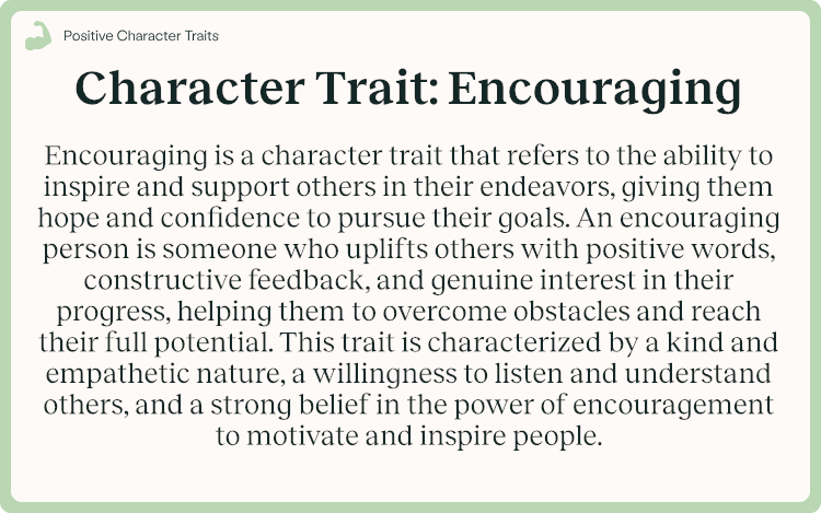 Character Trait Encouraging