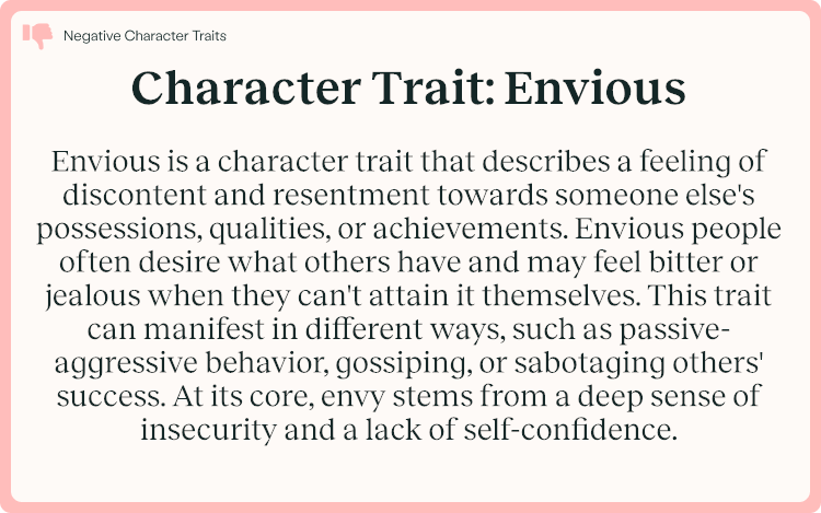 Character Trait Envious