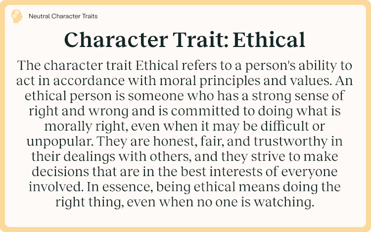 Character Trait Ethical