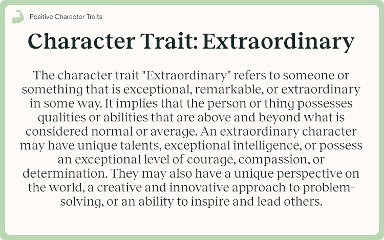 Character Trait Extraordinary