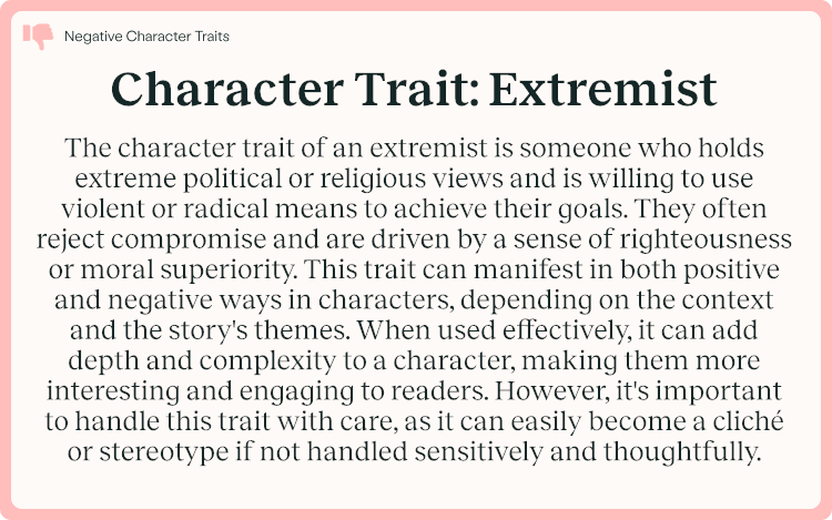 Character Trait Extremist