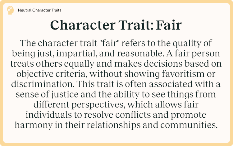 Character Trait Fair