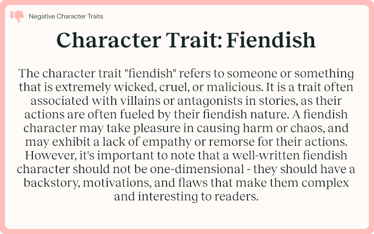 Character Trait Fiendish