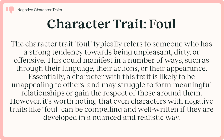 Character Trait Foul