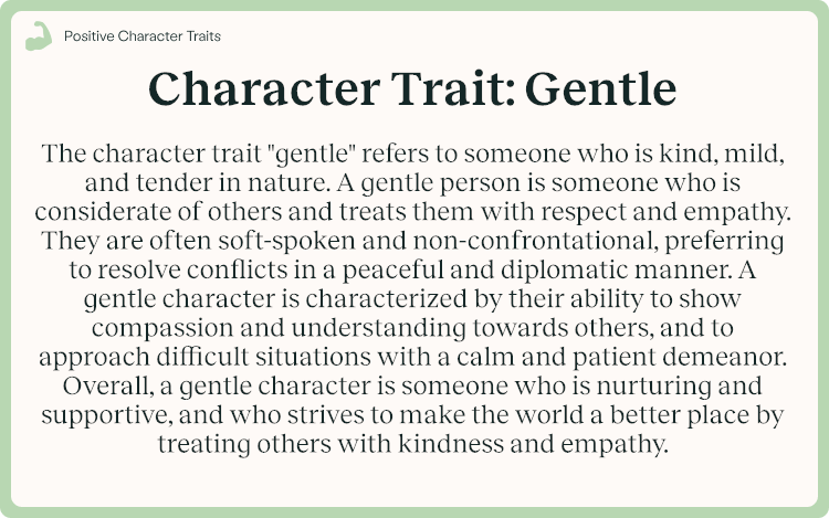 Character Trait Gentle