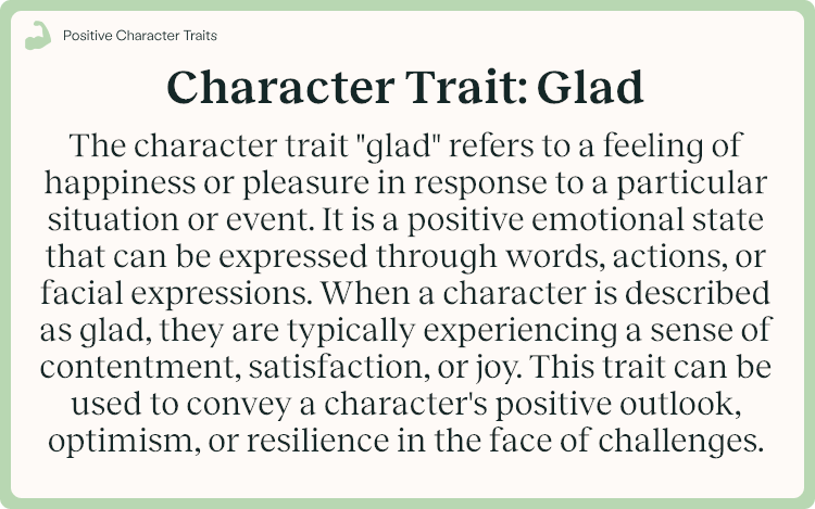 Character Trait Glad