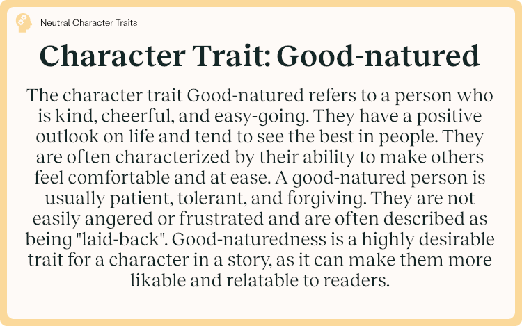 Character Trait Good-natured