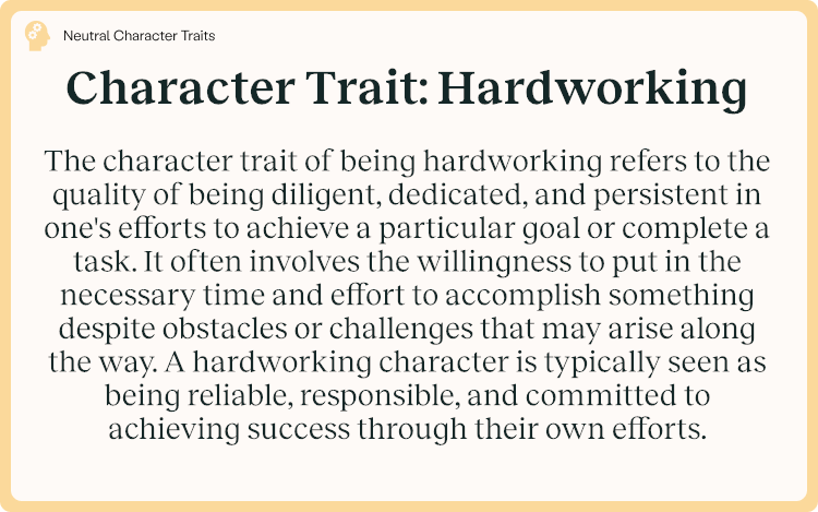 Character Trait Hardworking