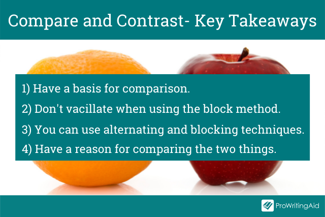 Compare and contrast, key takeaways