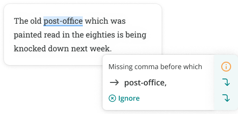 ProWritingAid punctuation correction