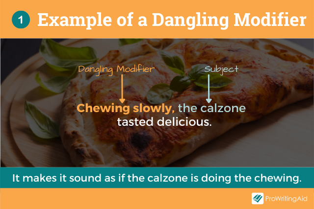 Image showing an example of a dangling modifier