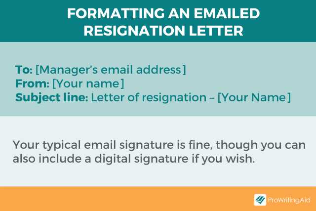 Image showing how to email a resignation letter