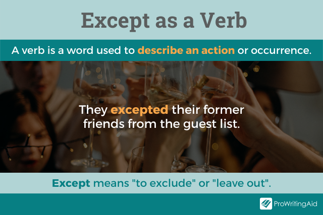 Except as a verb