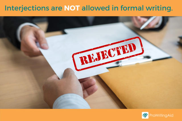 Image showing how not to use interjections