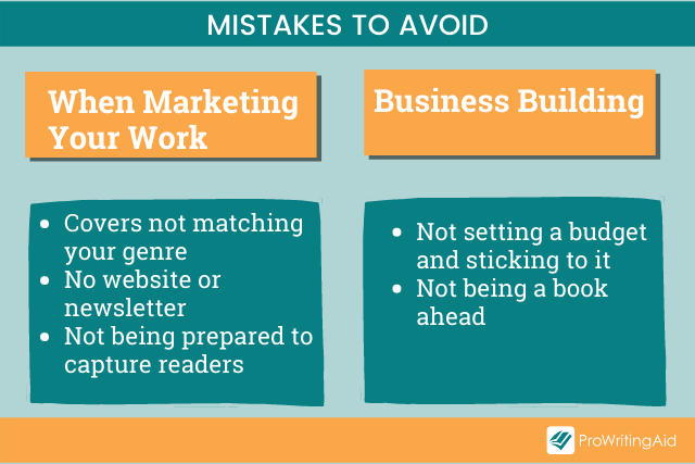 Image showing mistakes to avoid when building your business and marketing your work