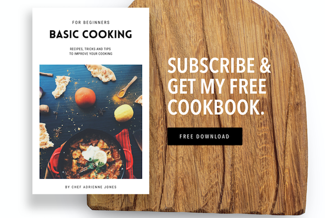 example landing page for a cookbook