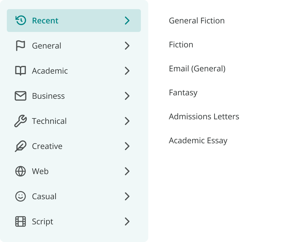 ProWritingAid's document types