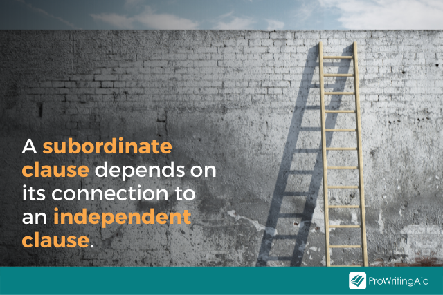 Image showing the relationship between subordinate and independent clauses