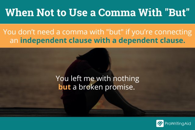 when to not use a comma with but